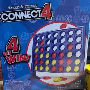 NWT Hasbro Connect 4 Game - Vibrant Blue with Red and Yellow Pieces